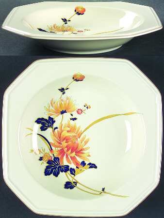 Mikasa Rimmed Soup Bowls - Majestic Pattern
