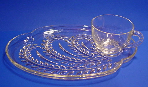 Snack Plate and Cup Set by Federal Glass Co - Homestead
