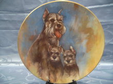 Schnauzer Puppies Decorative Plate by Leo Jansen from the My Favorite Pet Series