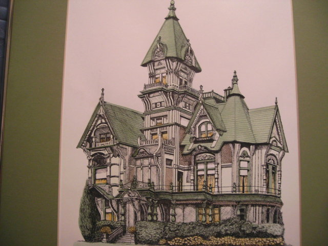Lithograph of the Carson Mansion, Eureka California by Debbie Patrick