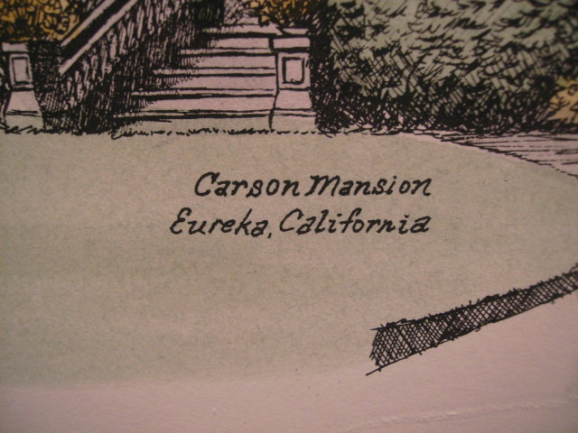 Lithograph of the Carson Mansion, Eureka California by Debbie Patrick