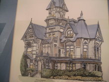Lithograph of the Carson Mansion, Eureka California by Debbie Patrick