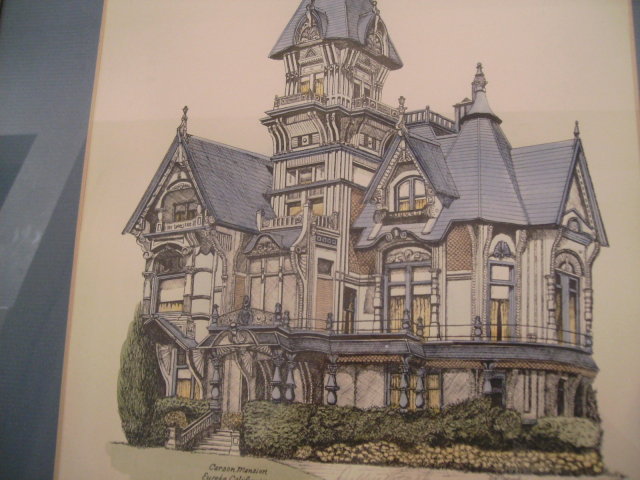 Lithograph of the Carson Mansion, Eureka California by Debbie Patrick