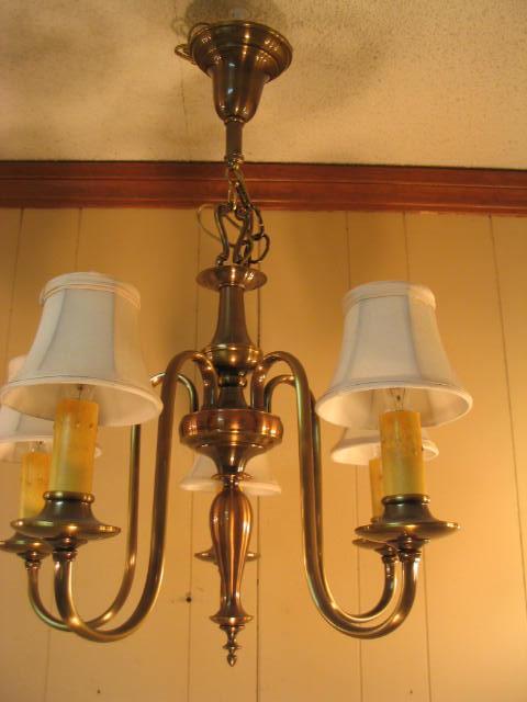 Vintage 5-Lite Colonel Style Chandelier