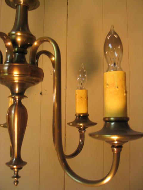 Vintage 5-Lite Colonel Style Chandelier