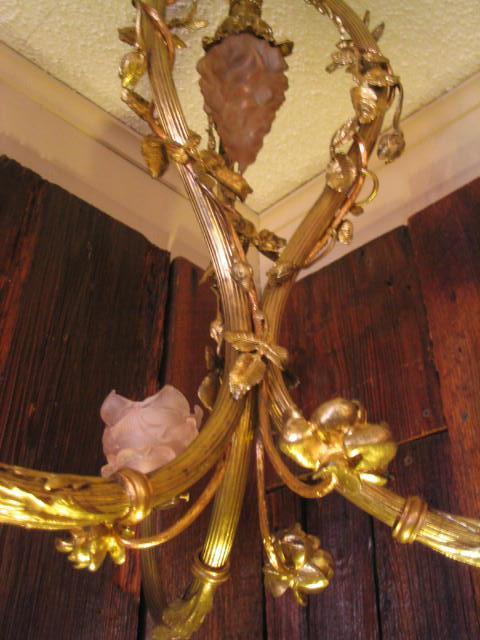 Vintage Ornate Brass French Chandelier
