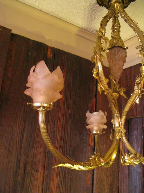 Vintage Ornate Brass French Chandelier