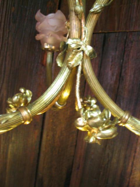 Vintage Ornate Brass French Chandelier