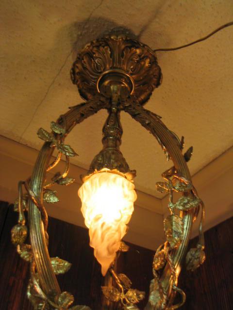 Vintage Ornate Brass French Chandelier