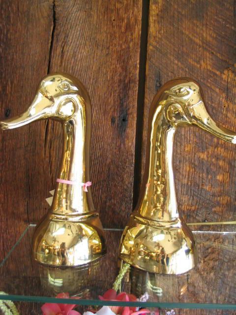Solid Brass Pair of Swan Bookends (Heavy)