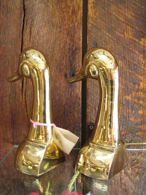 Solid Brass Pair of Swan Bookends (Heavy)