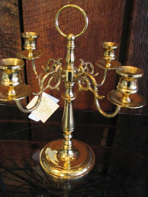 Polished Brass 4 Light Candelabra