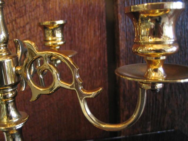 Polished Brass 4 Light Candelabra