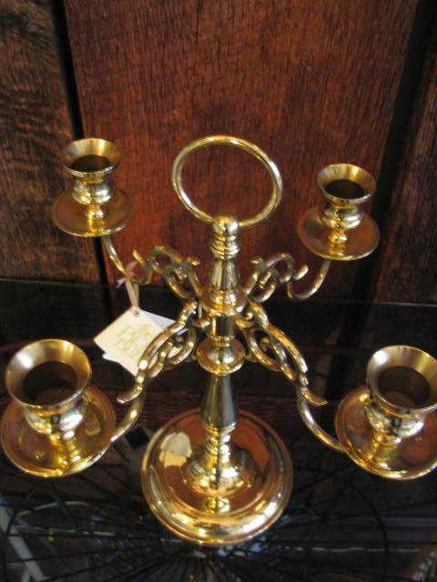 Polished Brass 4 Light Candelabra