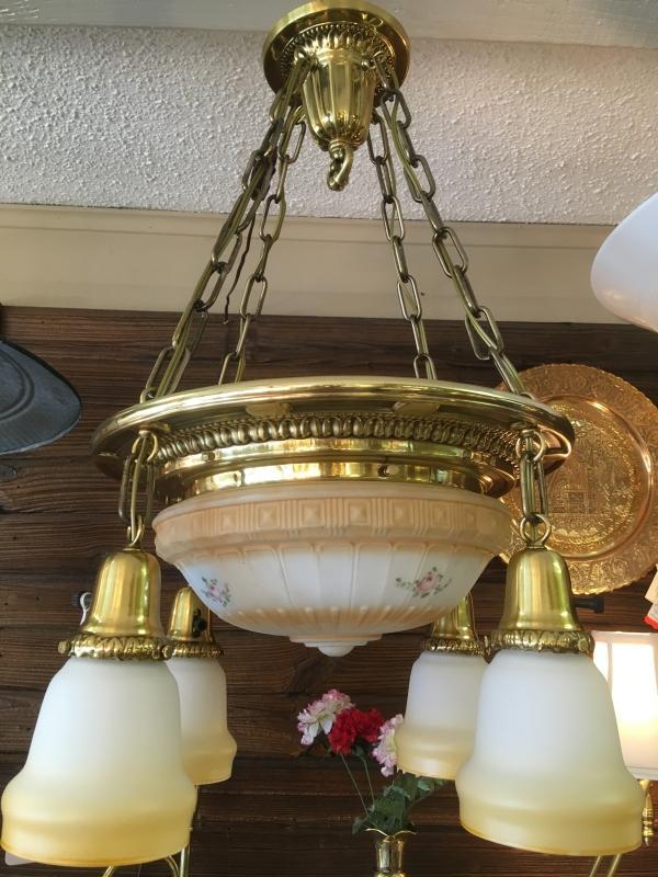Vintage Large Globe Hanging Chandelier