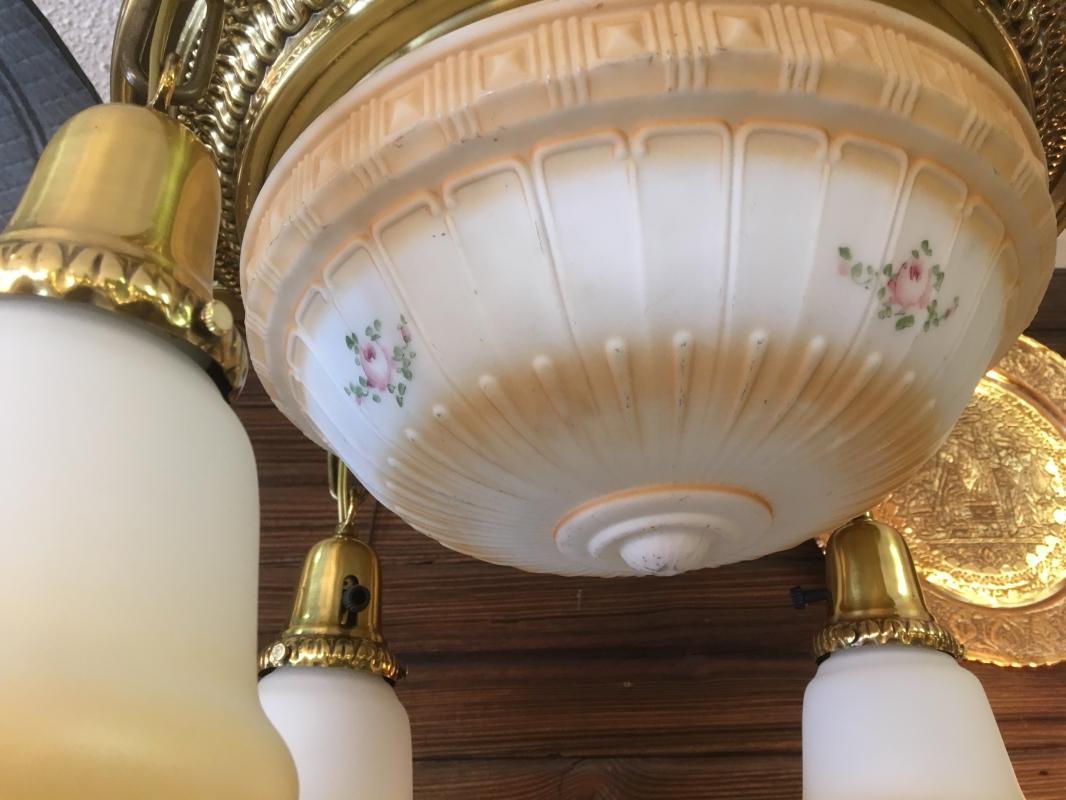 Vintage Large Globe Hanging Chandelier