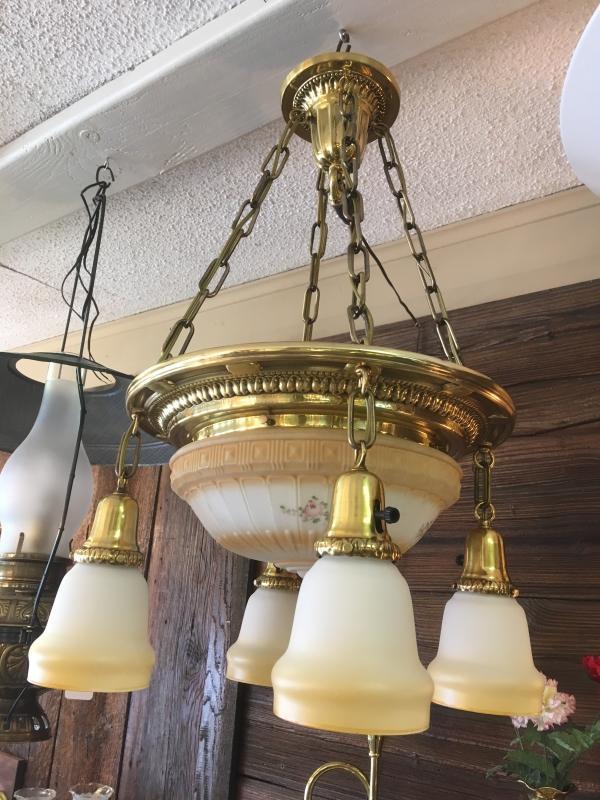 Vintage Large Globe Hanging Chandelier
