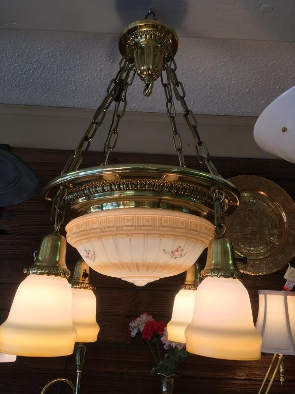 Vintage Large Globe Hanging Chandelier