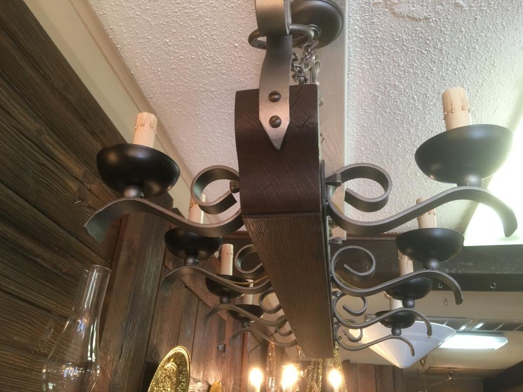 Vintage Medieval Style 8 Light Hanging Chandelier