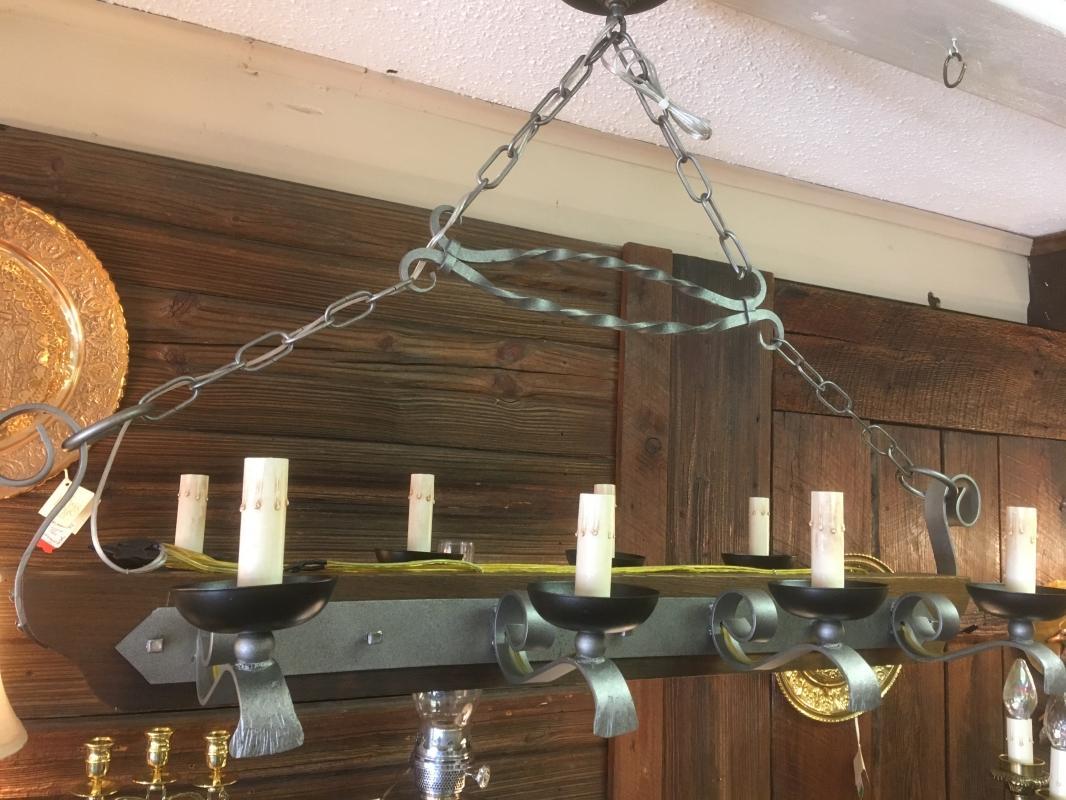 Vintage Medieval Style 8 Light Hanging Chandelier