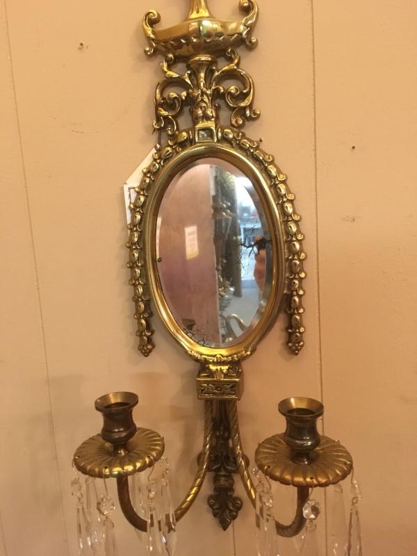 VINTAGE WALL MIRROR/CANDLE HOLDER