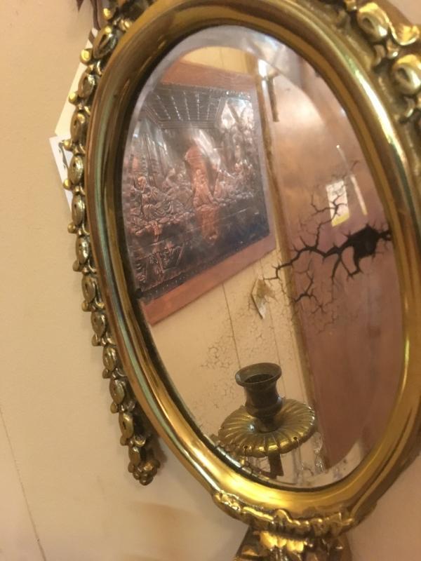 VINTAGE WALL MIRROR/CANDLE HOLDER