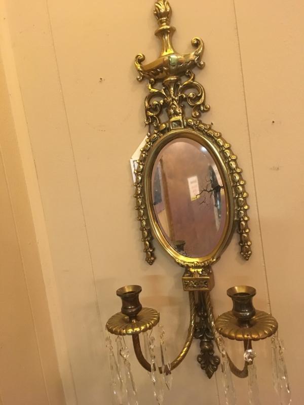 VINTAGE WALL MIRROR/CANDLE HOLDER