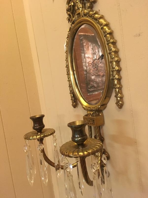 VINTAGE WALL MIRROR/CANDLE HOLDER