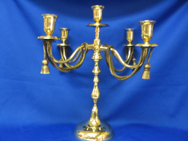 PAIR of Solid Brass Candleabras