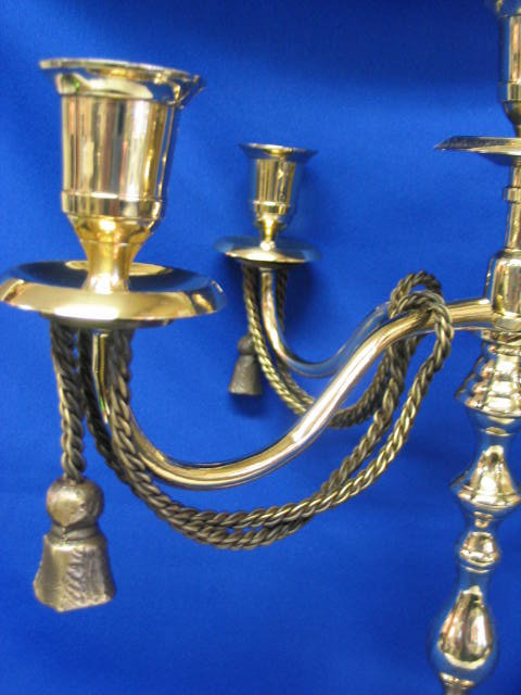 PAIR of Solid Brass Candleabras