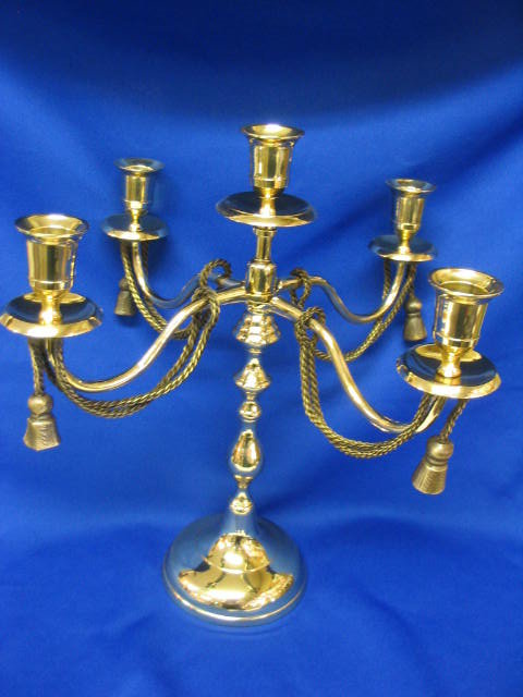 PAIR of Solid Brass Candleabras