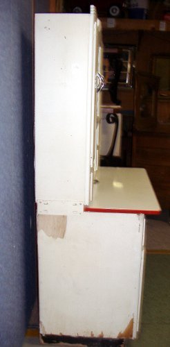 Vintage Antique Hoosier Cabinet -White Paint