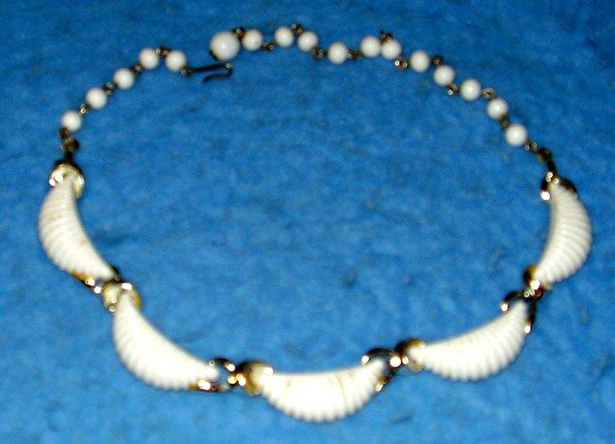 Necklace - White and Silver