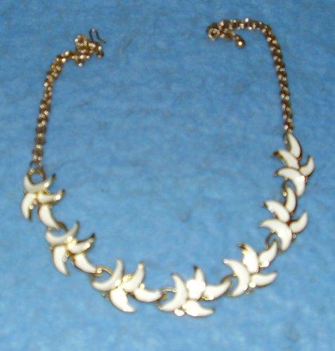 Necklace - White with Gold