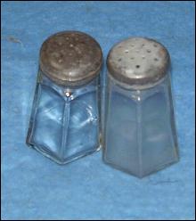 Salt and Pepper Shakers with Zinc Tops