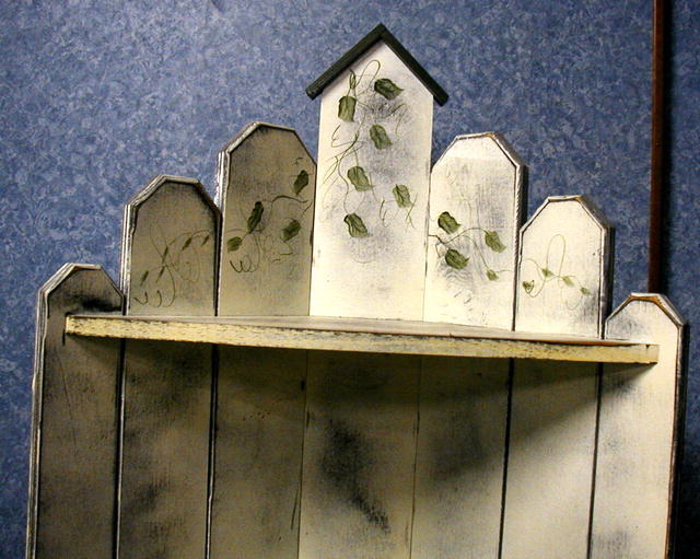 Corner Piece /Painted White w/handpainting