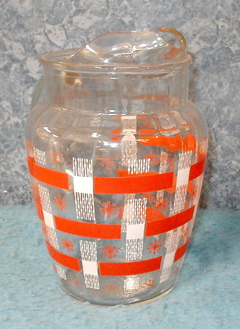 Pitcher - Glass Colors of Coral & White