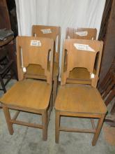 B2167 Vintage/Antique Set of 4 Solid Chairs