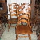 B2441 Vintage/Antique Set of 3 Pine High Back Chairs