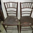B4083 Vintage/Antique set of (2) Chairs w Fiber Seats