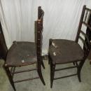B4083 Vintage/Antique set of (2) Chairs w Fiber Seats