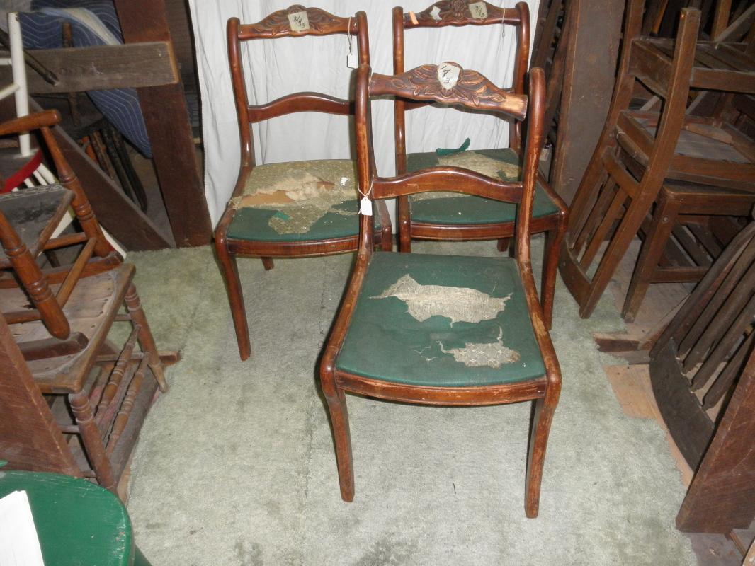 B2749 Vintage/Antique Fancy Set of 3 Mahogany Chairs