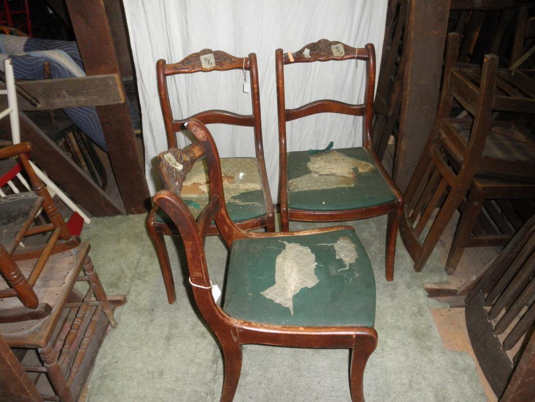 B2749 Vintage/Antique Fancy Set of 3 Mahogany Chairs