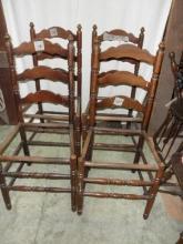 B3383 Vintage/Antique Set of 4 Latter Back Chairs