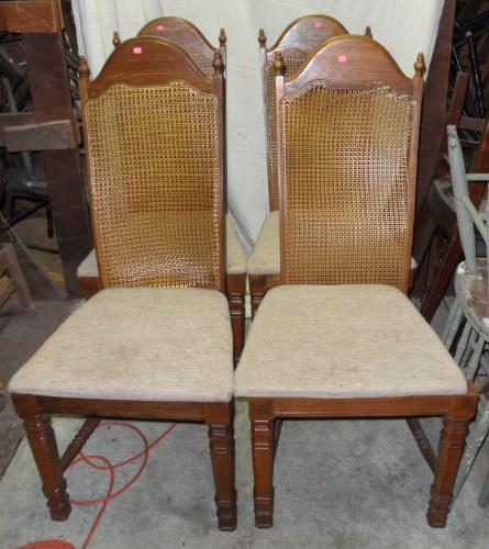B4675 Vintage/Antique Set of 4 High Back Chairs