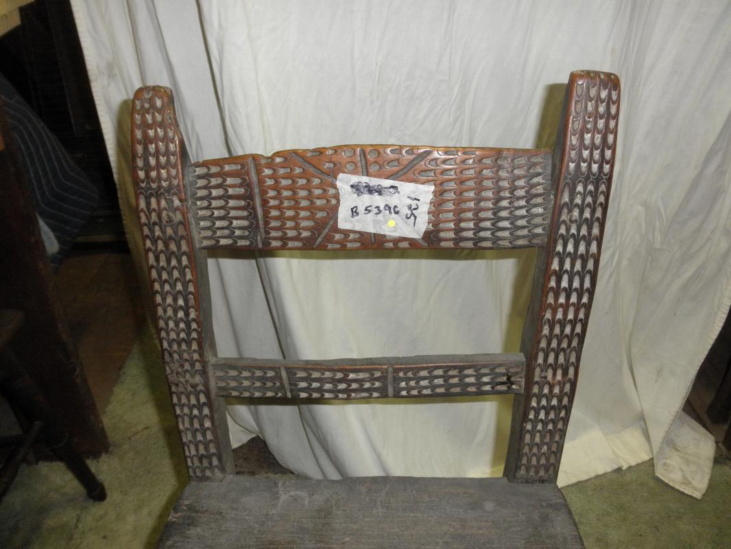 B5396 Antique Primitive Hand Carved Chair