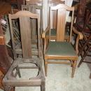 B5395 Vintage/Antique Set of 5 Chairs with upholstered Seats