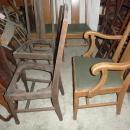 B5395 Vintage/Antique Set of 5 Chairs with upholstered Seats