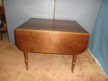 B2557 Antique Solid Walnut Drop Leaf Table