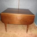 B2557 Antique Solid Walnut Drop Leaf Table